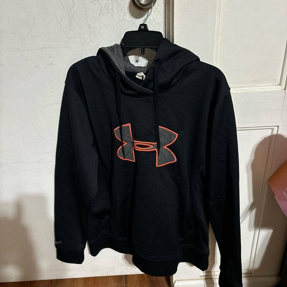 Under Armour Sweaters - Under Armour Women's Black and Orange Hoodie